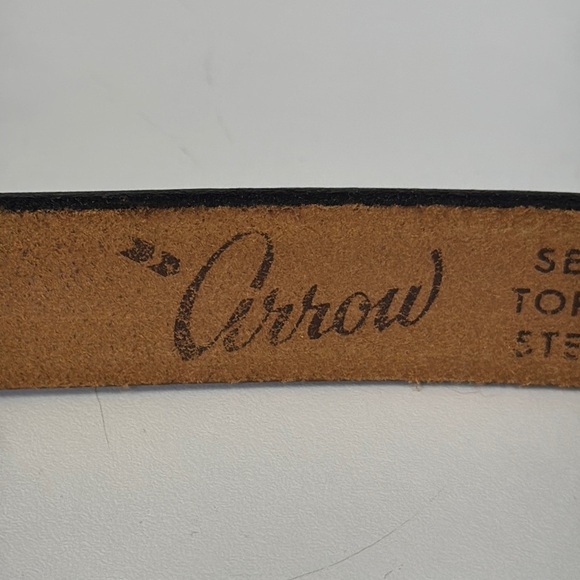 Vintage Arrow Men's Western Leather Belt with Silver Buckle - Picture 2 of 10